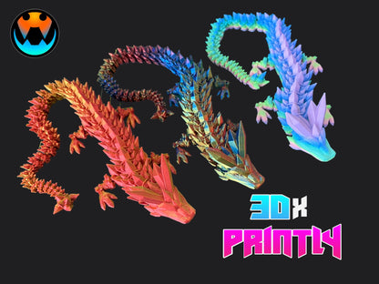 Crystal Dragon - Cinderwind 3D Design - Rainbow / Color shift PLA