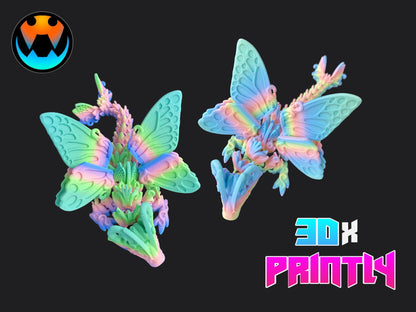 Butterfly Dragon - Cinderwind 3D Design - Rainbow / Color shift PLA