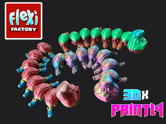 Caterpillar - Flexi Factory 3D Design - Rainbow / Color shift PLA