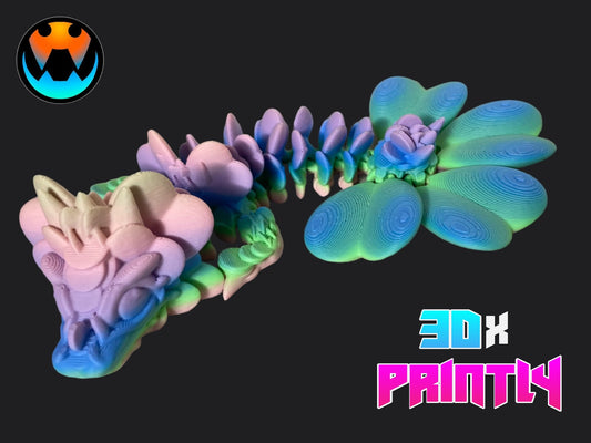 Baby Clover Dragon - Cinderwind 3D Design - Rainbow / Color shift PLA