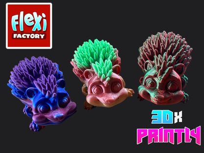 Hedgehog - Flexi Factory 3D Design - Rainbow / Color shift PLA