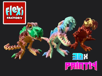 T-Rex - Flexi Factory 3D Design - Rainbow / Color shift PLA