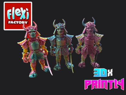 Samurai - Flexi Factory 3D Design - Rainbow / Color shift PLA