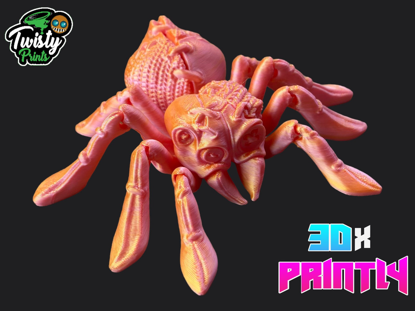 Twisted Tarantula - Twisty Prints 3D Design - Rainbow / Color shift PLA