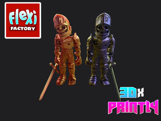 Undead Knight - Flexi Factory 3D Design - Rainbow / Color shift PLA